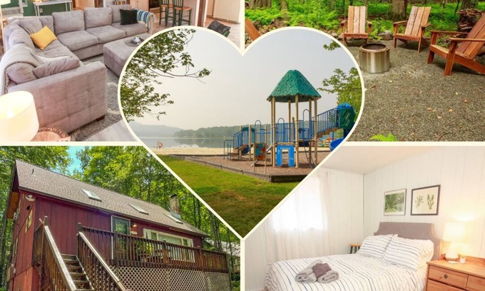 Thornhurst Ski Chalet | Family Friendly 4-BR Pocono Hideaway 1st Floor Bedroom, Fire Pit, Pet-Friendly