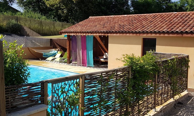 Rouede House | Family friendly Gite with large heated pool (Salt) and garden with games area