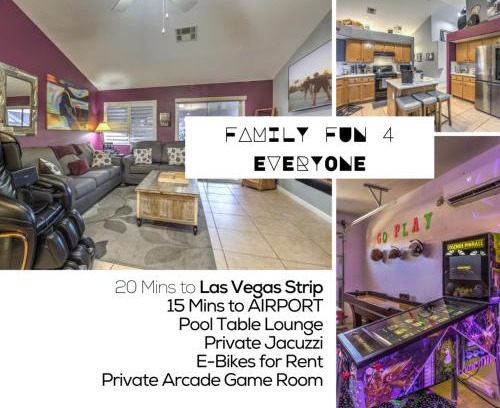 River Mountain House | Family Fun for Everyone in Las Vegas- 4 Bedrooms, Billiards, Game Room