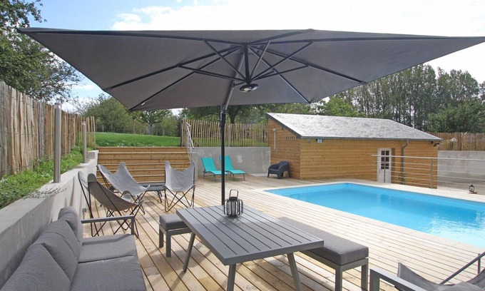 Bricqueville-sur-Mer Cottage | Family home with heated pool, sauna, and Wi-Fi near the sea