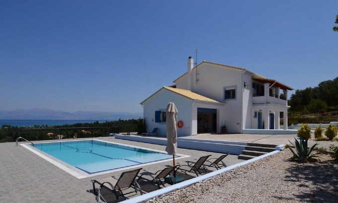 Sfakera Villa | Family Villa with pool, sea and mountain views in tranquil setting
