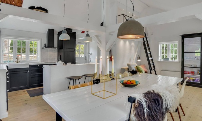 Hornbaek House | Fantastic vacation home with bio fireplace, annex and garden, located near the sandy beach.