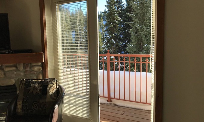 Silver Star Mountain Apartment | Fully Equipped Creekside Studio with Outdoor Shared Hot Tub and Pet Friendly!