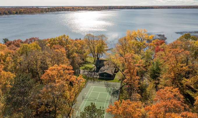 Lake Edward Township House | Fully Remodeled, Gull Lake Chain, Private Tennis Court & Beach