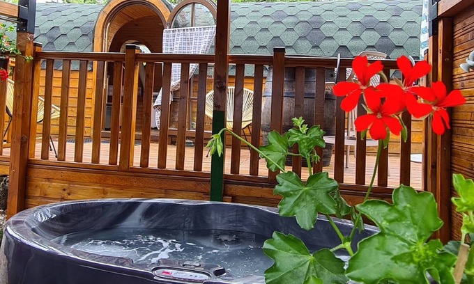 Ville Cabin | Gîte D'alsace La Roulotte des Prunelles Sauvages Spa/jacuzzi Privatif