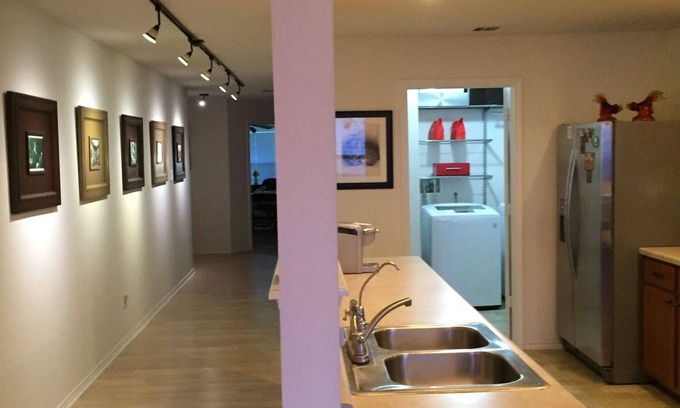 Timberwood Park House | Gallery Hallway Entrance and Private Office Included
