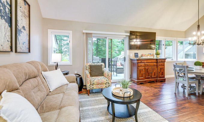 Gilford House | Gilford Townhome w/Lakefront Beach & Pool Access!