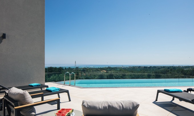 Mathes Villa | Grand Luxe Villa - Sea views, hot tub, private pool & modern design