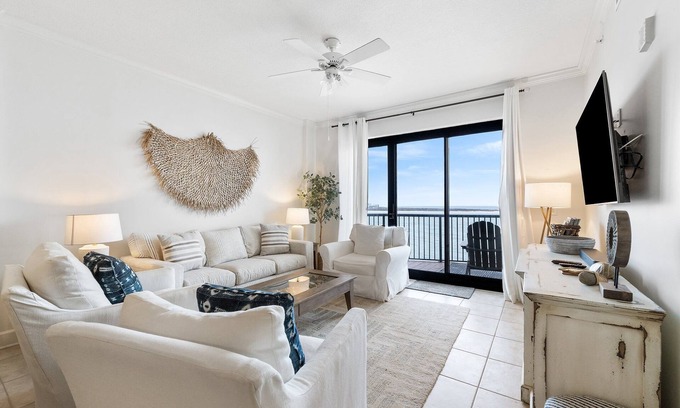 Orange Beach Condo | Grand Pointe 401- Beachfront with Gorgeous Views of Perdido Pass!