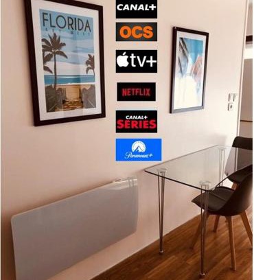 Saint-Pierre - Rene II - Bonsecours Apartment | Grand T2 tout confort 48 M2 - Offre cinéma et sport canal séries, netflix, Dazen, eurosport, apple TV, OCS, paramount, prime vidéo
