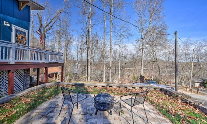 Oak Grove House | Gray Home with View of Boone Lake and Fire Pit!