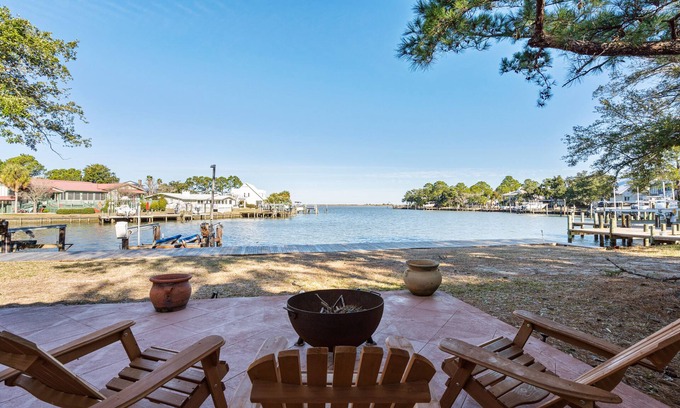 Pass Drury House | Ground level bay-front home on deep waterfront!