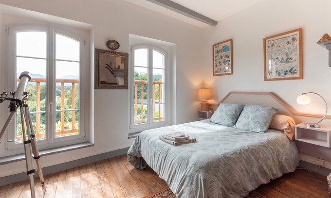 Lagarde Bed & Breakfast | Guest Room 'Chambre Mathilde and Suite' with Mountain View