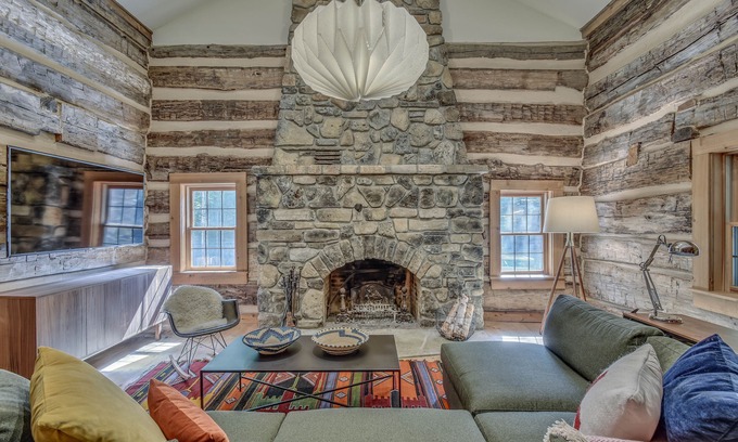 Egg Harbor Cabin | Hand Hewn Log Cabin Newly Renovated, rustic-modern design