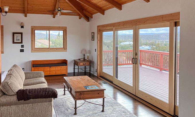 Lake Montezuma House | Handmade cottage with large deck, mountain views, & amazing sunsets