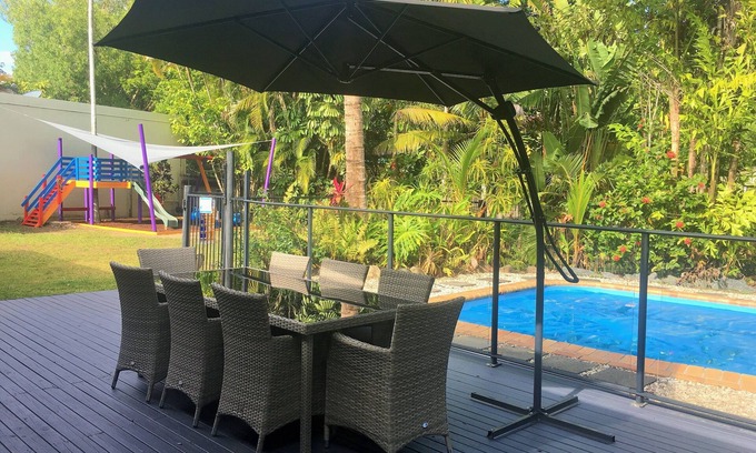 Trinity Park House | Heated Pool surrounded by Tropical Private Open Space at Trinity