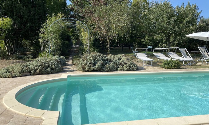Belmonte Piceno Villa | Hilltop villa with air-conditioning, exclusive use of pool, gym & garden