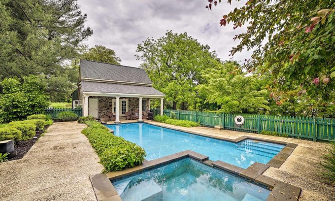 Linden Villa | Historic Virginia Wine Country Villa with Pool, Yard