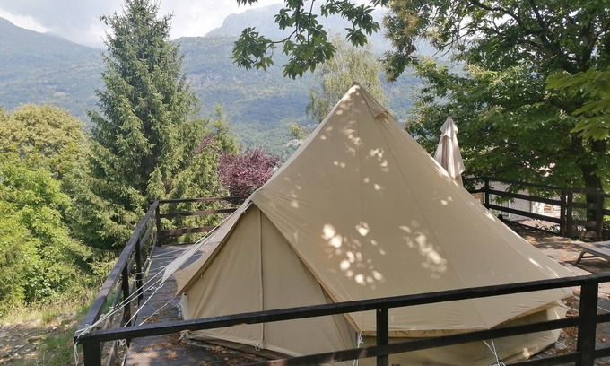 Bene Lario RV Rental | Holiday Apartment "Glamping C Selva Tenda Castagno" with Private Pool