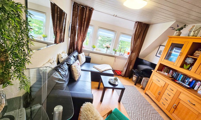 Berlar Apartment | Holiday Apartment Waldblick with Large Balcony, Ground Level (Inside and Out) and Unique View