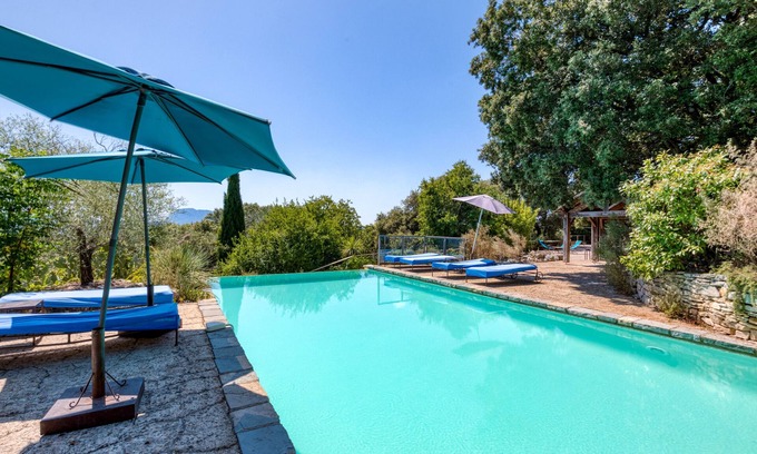 Notre-Dame-de-Londres House | Holiday Home 'Mas Grand Bosc Micocouliers' with Shared Pool, Private Terrace and Wi-Fi