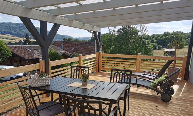 Wartmannsroth House | Holiday home in nature with a large terrace and a wide view.