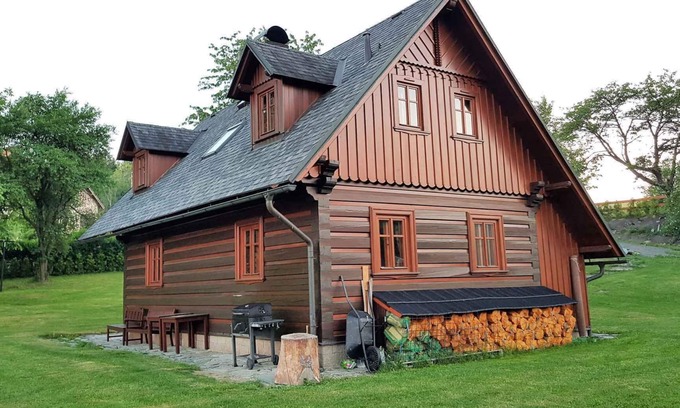 Jilove u Drzkova House | Holiday home with a steam sauna box and a wonderful view