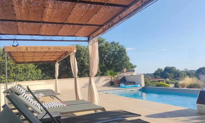 Vagnas House | Homerez - Spacious Family House with Pool in Vagnas