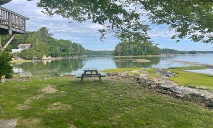 Sebascodegan Island Apartment | Hopkin's view. Water's edge living in this 1 BR/1 BA first floor unit.