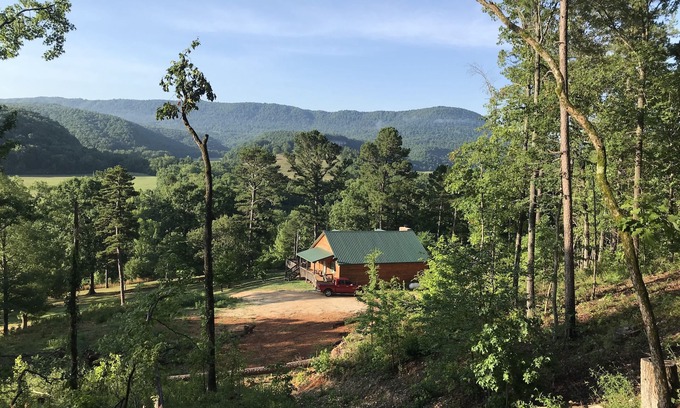 Jasper Cabin | Hot Tub* Secluded Ozark MT Cabin on 12 acres across from river