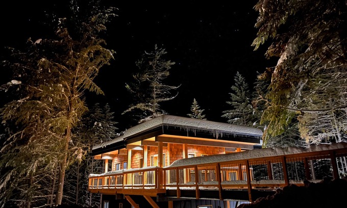 Rossland House | House with bridge, walk around deck, rooftop patio, 24' glass door & much more!