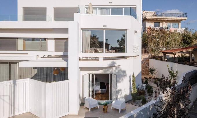 Voula Villa | Idyllic Athens Villa | Villa White | 4 Bedrooms | Private Pool | Balcony with.