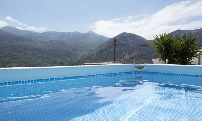 Vrachasi House | Immerse Yourself in the Breathtaking Terrace View and Refreshing Pool Bliss!