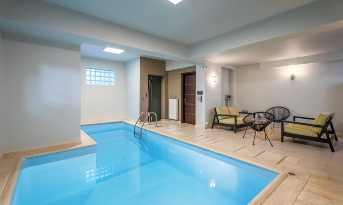 Kalyvia Thorikou Villa | Indoor pool villa Lagonisi 4-BDRM near the beach