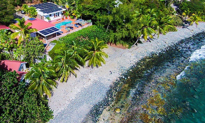 Hart Bay Villa | Island Beach Bliss: Waterfront Villa! Full A/C! Huge Pool and Hot Tub!