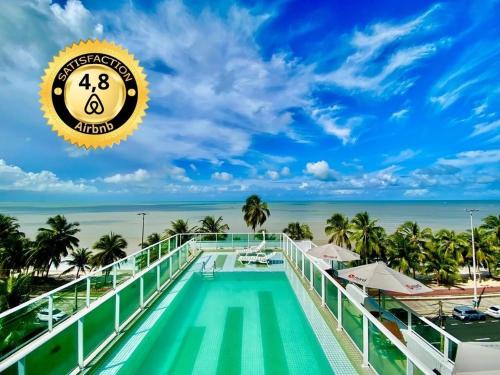 Cabo Branco Apartment | Joao Pessoa Cabo Branco - Flat Vista Mar- 418- Green Sunset com piscina frente mar