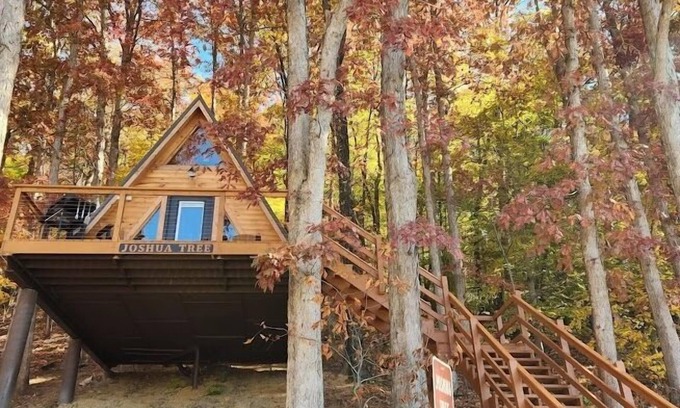 Scio Cabin | Joshua Tree/Unique Lakeview 4 Person A-Frame Cabin