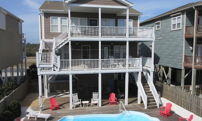 Ocean Isle Beach House | Key to Paradise! 2nd Row House, Ocean & Waterway Views with Private Pool