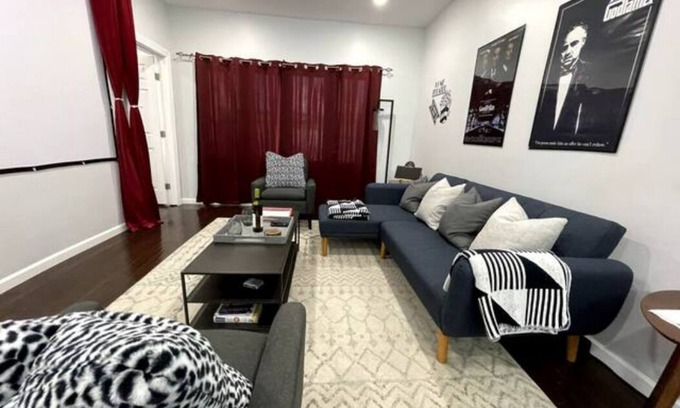 Constable Hook Apartment | King Bd - Deck - 80" Movie Screen