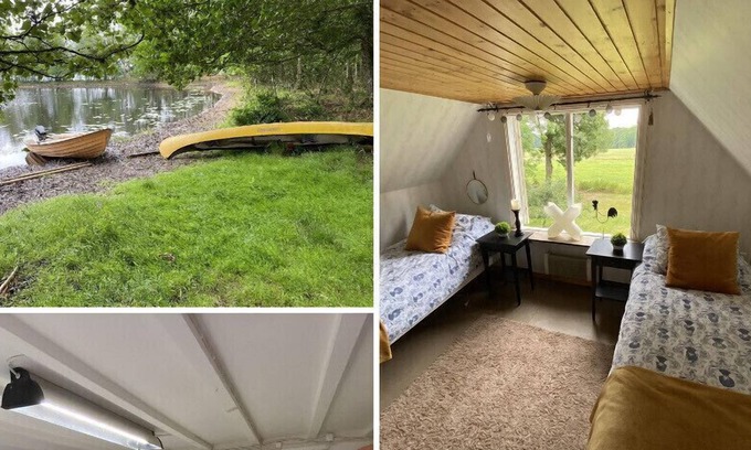 Stavsjo Cabin | Lättstädad stuga med bastu och inkluderande kanot