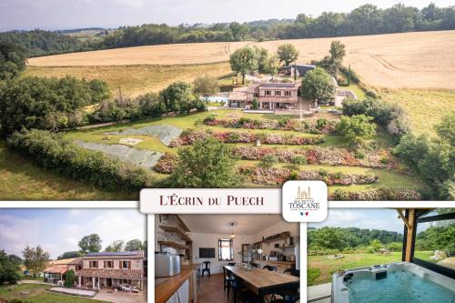 Teillet House | L'Écrin du Puech - Piscine chauffée, spa, salle de sport, vue panoramique