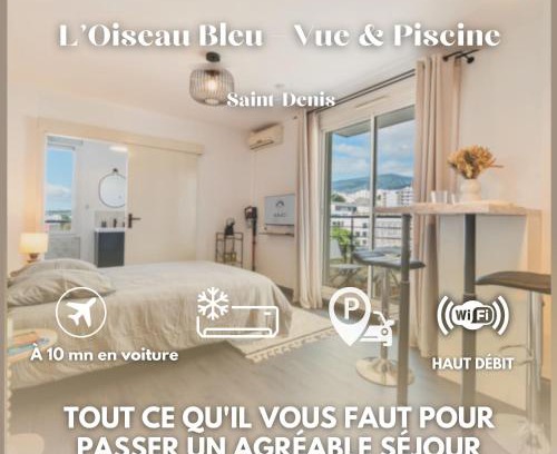 Sainte-Clotilde Centre Apartment | L'Oiseau Bleu Vue et Piscine