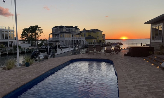 Loveladies House | Lagoon Front With Amazing Bay & Sunset Views, Pool, Gas Fire-pit, Outdoor Bar!