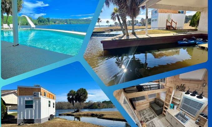 Douglas Cabin | Lake Life Tiny House located on top of the water - Pool - 3 Kayaks - Beautiful!