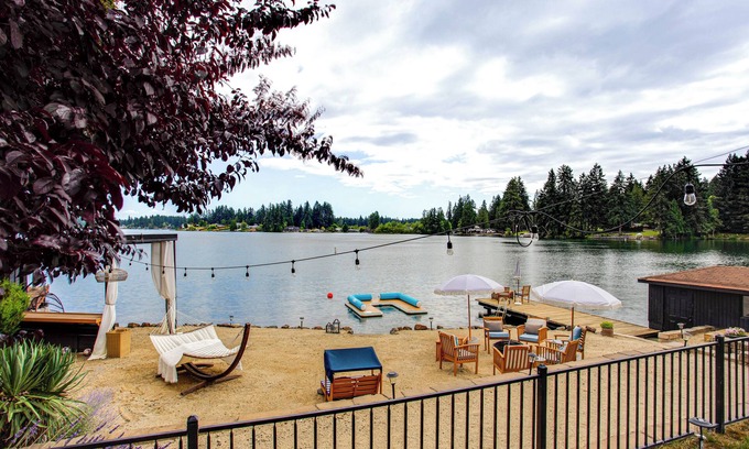 Fort Lewis House | Lake Spanaway Retreat: Home w/Private Beach!