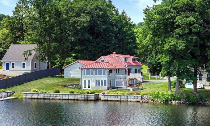 Monmouth House | Lakefront 3-bedroom house with full game room, in Monmouth, Maine.