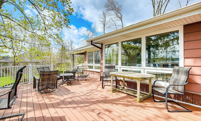 Campbellsport House | Lakefront Campbellsport Retreat w/Dock & Yard!