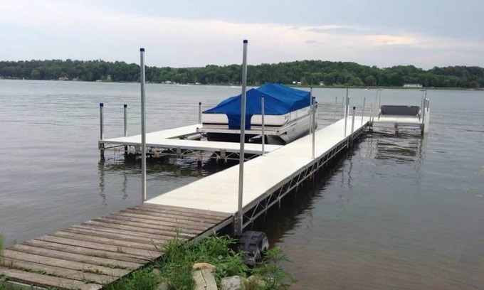 Burtrum House | Lakefront home ice fishing snowmobile trail access with beautiful sunrise view