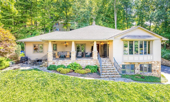 Lake Junaluska House | Lakefront mountain home with WiFi, extensive kitchen, & central AC