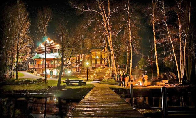 Townsend Cabin | Lakefront secluded mult-family retreat with game room and two cabins.
